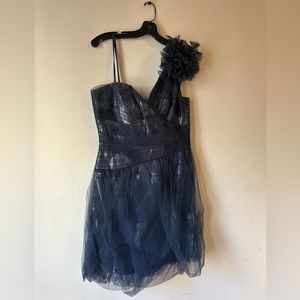 Metallic Blue BCBGMAXAZRIA Cocktail Dress